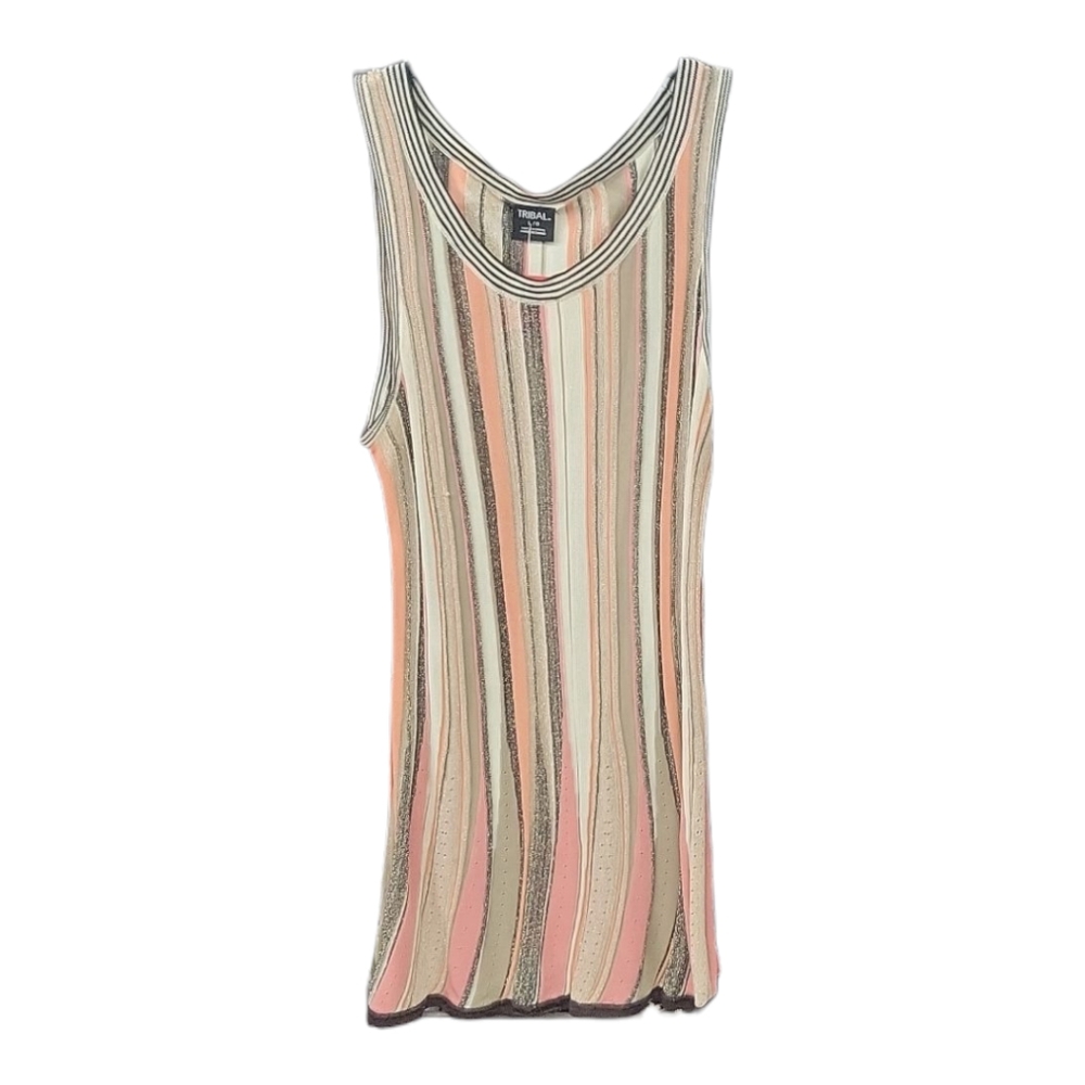 Tribal Metallic Sleeveless Tunic/Tank Size L